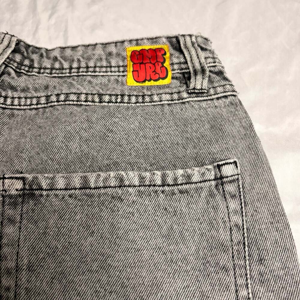 Empyre Loose Fit Grey Acid Wash Denim Jeans Shorts - Picture 12 of 13
